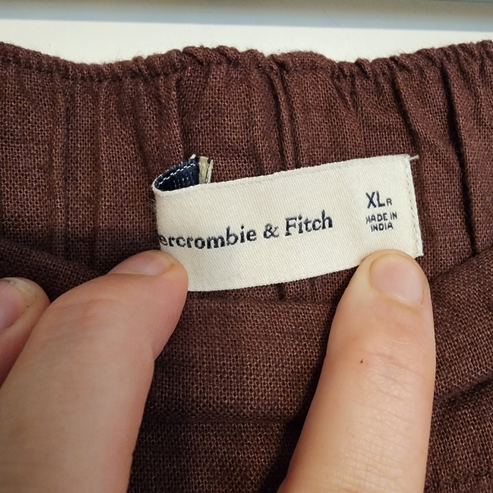 Abercrombie & Fitch Linen Wide Leg Pant Sz XL - Picture 4 of 6